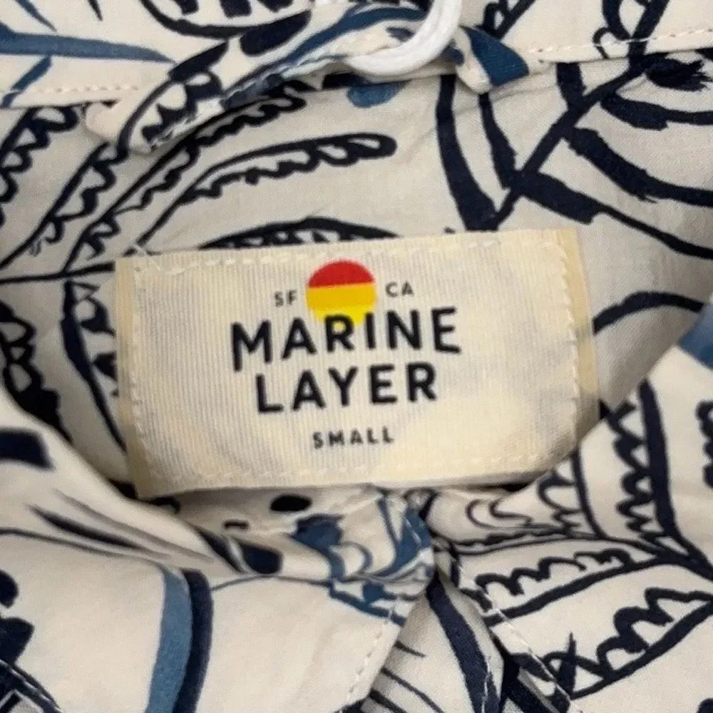 Marine Layer Vintage Hawaiian Print SS Cotton Rayon Shirt | Size Small | NEW - Picture 3 of 5